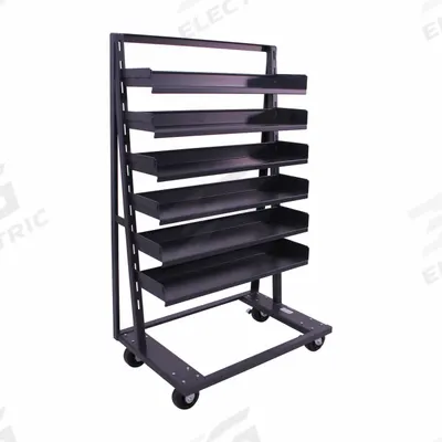 VALLEY CRAFT A-Frame Cart: 2,500 lb, 6 Shelves, Gray, 38 in L x 25 in W x 63 in H - Preconfigured Tray Carts