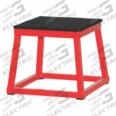 CHAMPION SPORTS Plyo Box: Black/Red, 12 in Box Ht, 13 in Box Wd, Steel - Plyo Training Boxes