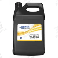 MILES LUBRICANTS Compressor Oil: 1 gal, Bottle, 30 SAE Grade, 100 ISO Viscosity Grade, Food Grade (MPN MSF1544005). Key specifications — attr59744: 127; attr59746: 100; attr59736: Yes; attr59735: Bottle; attr59738: Miles FG Comp Oil; attr59749: 30.