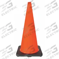 Traffic Cone: MUTCD/NCHRP-350, 28 in Cone Ht, Orange, Non-Reflective, PVC, Blank (MPN 6FHC0). Key specifications — Base Color: Black; Brand: APPROVED VENDOR; Cone Material: PVC; Legend: Blank.