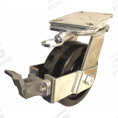 APPROVED VENDOR Plate Caster: Swivel, Directional Lock/No Brake, Phenolic, 10 in Wheel Dia - Heavy-Duty Plate Casters