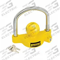 REESE Coupler Lock: Universal, Yellow, Powder Coated, (2) Keys, Coupler Lock (MPN 72783). Key specifications — Finish: Powder Coated; Lock Type: Universal; Includes: (2) Keys; Vehicle Class: IV; Brand: REESE; Color: Yellow; Product Type: Coupler Lock.