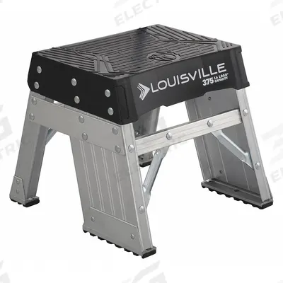 LOUISVILLE LADDER Step Stool: 1 Steps, 13.3 in Overall Ht, 375 lb Load Cap - Rigid Step Stools