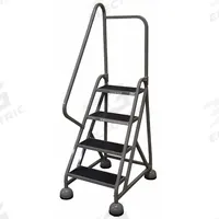 COTTERMAN Rolling Ladder: 3 ft Platform Ht, Partially Assembled, Steel, Wt-Actuated Auto-Lock (MPN ST-422 A2 C1 P5). Key specifications — Includes Handrails: Handrails Included; Material: Steel; Brand: COTTERMAN; Color: Gray.
