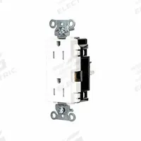 HUBBELL Receptacle: Decorator Duplex, 5-15, White, 125V AC, 15 A, 2 Pole / 3 Wire (MPN HBL2152STWTR)