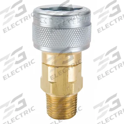 PARKER Quick Connect Hose Coupling: 1/2 in Body Size, Socket, Push-to-Connect - Schrader Quick-Connect Air Couplings
