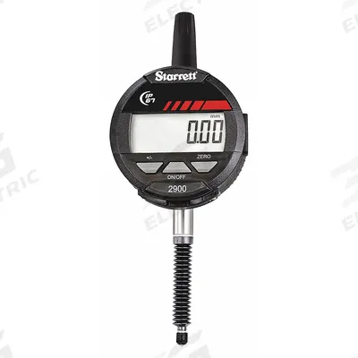 STARRETT Digital Indicator: 0 in to 1 in /0 mm to 25 mm, Metric, +/- 0.03 mm Accuracy - Digital Indicators with Non-Removable Flat Back