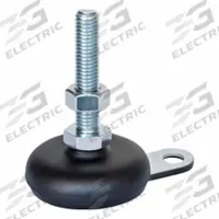 JW WINCO Male-End Leveling Mount: Swiveling Stud, 3/8"-16 Thread Size, 2.36 in, 2,248 lbf Capacity (MPN 32-60-3/8X16-75-A5-SK). Key specifications — Finish: Powder-Coated; Base Shape: Round; Load Capacity: 2,248 lbf; Thrust Pad Material: Buna-N; Includes: Nut; Hex Size: 11/16 in.