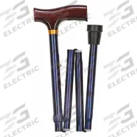 DMI Folding Cane: Folding Cane, Derby-Top, Single, Wood, Storage Sleeve, 33 in – 37 in, Aluminum (MPN 502-1325-0100). Key specifications — Handle Type: Derby-Top; Includes: Storage Sleeve; Color: Blue; Handle Material: Wood; Construction: Aluminum; Brand: DMI; Product Type: Folding Cane.