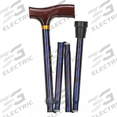 DMI Folding Cane: Folding Cane, Derby-Top, Single, Wood, Storage Sleeve, 33 in – 37 in - Folding Canes