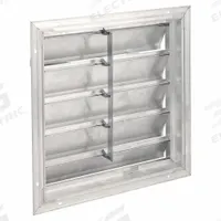 23"H-W 6.5"L Extrd Alu Backdraft Dampr: For 20 in Fan, Single Panel, 23 in H, 23 in W, 3 in D, Wall (MPN 4FZH6). Key specifications — Airflow Direction: Horizontal; Blade Type: Flat Blade; Brand: DAYTON; Maximum Air Velocity: 3250 fpm; Mounting Position: Vertical.