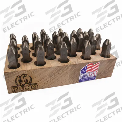 C.H. HANSON Hand Stamp Kit: Ampersand (&)/A thru Z, 1/8 in Character Ht, 3 1/2 in Shank Lg - Heavy-Duty Sharp-Face Hand Stamps