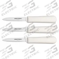 DEXTER RUSSELL Paring Knife: Cook's Style, 8 3/4 in Overall Lg, Steel Blade, Plastic Handle, White (MPN 15383). Key specifications — Sub-brand: Sani-Safe; Brand: DEXTER RUSSELL; Blade Material: Steel; Blade Type: Cook's Style; Edge Style: Honed Edge; Handle Color: White; Handle Material: Plastic; Knife Type: Paring Knife.