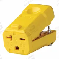 LEVITON Straight Blade Connector: 6-20R, 250V AC, 20 A, 2 Pole, 3 Wire, Yellow (MPN 5459-VY)