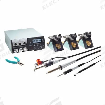 WELLER Soldering Station: 3 Channel, 420 W - Combination Soldering, Desoldering & Hot Air Rework Stations