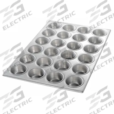 CHICAGO METALLIC Muffin Pan: Aluminum, 24 Slots, 14 1/8 in Overall Wd, 1 3/8 in Overall Dp - Cupcake & Muffin Pans