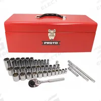 PROTO Socket Wrench Set: 3/8 in, 1/2 in Drive, 39 Piece, 6-Point, SAE, 5/16 in 1 in (MPN J54239A). Key specifications — attr1224269: 3/8 in, 1/2 in; attr1204638: Drive Tools Included; attr1204650: 5/16 in 1 in; attr1204673: Socket Bits Not Included; attr1204681: Wrenches Not Included; attr1204688: PROTO; attr1206170: Standard Sockets.