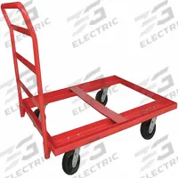 APPROVED VENDOR Pallet Dolly: 3,600 lb, Red, (4) Swivel, 48 in L x 42 in W x 9 in H Deck, Plastic (MPN 48J086). Key specifications — Caster/Roller Configuration: (4) Swivel; Brand: APPROVED VENDOR; Color: Red.