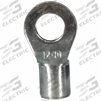 3M Ring Terminal: Bare, #10 Stud Size, 12 AWG to 10 AWG Wire Sizes, 1,000 V - Non-Insulated Ring Terminals