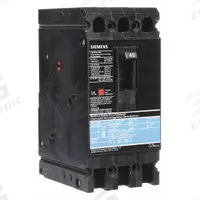 SIEMENS Molded Case Circuit Breaker: 45 A Amps, 18kA at 480V AC, Fixed, Load Side Lug, ABC, ED4 (MPN ED43B045). Key specifications — Phase Connection: ABC; Instantaneous Trip: Fixed; Terminal Connection: Load Side Lug; Series: ED4; Max. AIR Rating: 18kA at 480V AC.