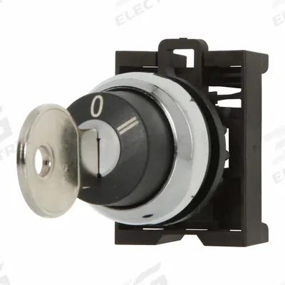 EATON Keyed Selector Switch: 3 Position, 22 mm Panel Mounting Size - Panel-Mounted Key Switches without Contacts