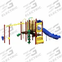 ULTRAPLAY Playground: In-Ground Kit, 32.7 ft Installation Zone Lg, 27.6 ft Installation Zone Wd (MPN UPLAY-006-P). Key specifications — attr1007486: 5 ft Double Straight Slide; attr1007487: 5 to 12 yr; attr1007494: Plastic.