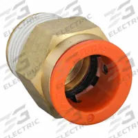 SMC Push-Fit Adapter Fitting: 1/2 in OD x 3/8 in Pipe Size, Push-to-Connect x BSPT, Brass, Brass (MPN KQ2H13-03AS). Key specifications — Brand: SMC; Thread Size A: 3/8".