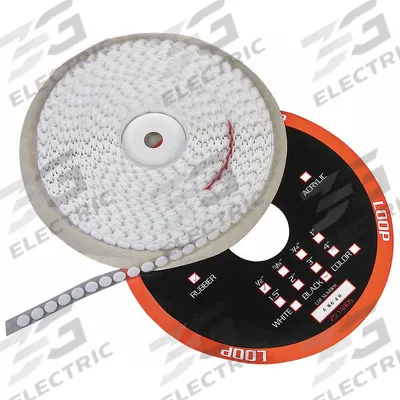 APPROVED VENDOR Hook-and-Loop Fastener: Disc, 1/2 in Overall Dia, Hook, White, Adhesive - Pre-Cut Discs
