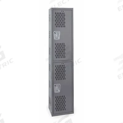 HALLOWELL Wardrobe Locker: 12 in x 12 in x 72 in, Ventilated, 2 Tiers, 1 Units Wide - Ventilated Metal Wardrobe Lockers