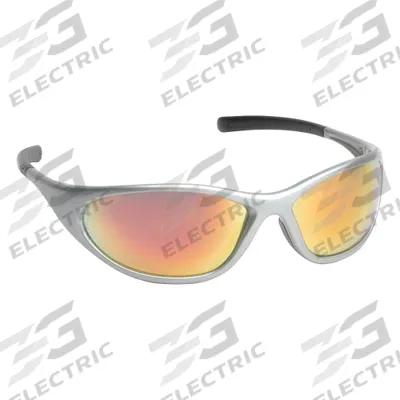 PYRAMEX Safety Glasses: Amber Lens, Full-Frame, Mirrored/Scratch-Resistant - Padded Comfort-Fit Safety Glasses