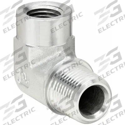PARKER Metal Pipe Elbow: 90° Elbow, Steel, 3/8 in x 1/4 in - Hydraulic Threaded Extreme-Pressure Pipe Fittings