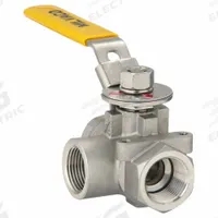MILWAUKEE VALVE Manual Three-Way Ball Valve: 3/4 in, CF8M Stainless Steel, L Flow, Two-Piece (MPN BA3WDSLH 3/4). Key specifications — Brand: MILWAUKEE VALVE; Handle: Locking Lever.