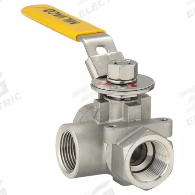 MILWAUKEE VALVE Manual Three-Way Ball Valve: 3/4 in, CF8M Stainless Steel, L Flow - L-Port Stainless Steel Ball Valves