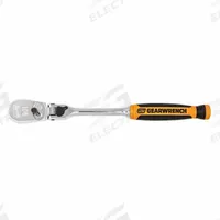 GEARWRENCH Hand Ratchet: Pear, Reversible, 8 in Overall Lg, Full Polish Chrome, 4° Min Arc Swing (MPN 81016T). Key specifications — attr1205598: Reversible; attr1205605: Quick-Release Not Included; attr1205626: Full Polish Chrome; attr1228094: Standard Length; attr1205607: Pear; attr1205624: GEARWRENCH.