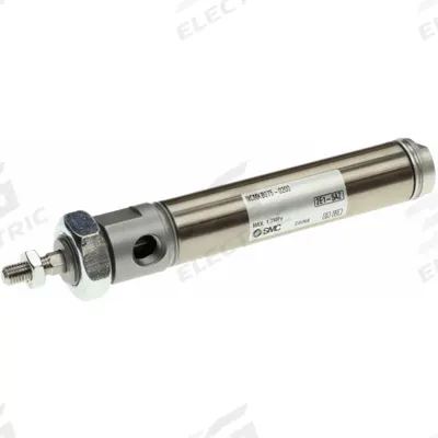 SMC Round Body Cylinder: 3/4 in Bore, 2 in Stroke, Non-Repairable, Stainless Steel - Nose Mount Cylinders