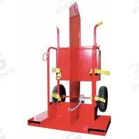 DAYTON Cylinder Hand Truck: 500 lb, Side by Side, 2 Cylinder, 40 in W x 19 in D Nose Plate (MPN 34D682). Key specifications — Brand: DAYTON; Color: Red; Securing Mechanism: Chain.