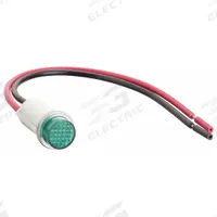 DAYTON Raised Panel Light: 12 mm Panel Mounting Hole Dia, LED, Raised Head (MPN 22NY45). Key specifications — Brand: DAYTON; Electrical Connection: 6 in Wire Leads.
