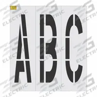 RAE Individual Stencil: A to Z/Blank ( )/Dash (-), 64 in Character Ht, 16 in Character Wd (MPN 1800-116-8645). Key specifications — Material: Low Density Polyethylene (LDPE); Characters Included: Dash (-); Brand: RAE; Included Characters: Blank ( ).