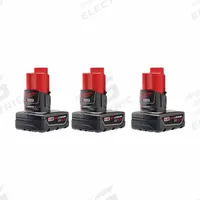 MILWAUKEE Battery Kit: M12™, 3 Ah, 3 Batteries Included, 12V DC (MPN 48-11-2412, 48-11-2402). Key specifications — attr1278107: Not Oil-Resistant.
