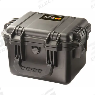 PELICAN Protective Case: 7 1/2 in x 9 1/2 in x 7 1/4 in Inside, No Foam, Black - Impact-Resistant Suitcase-Style Cases