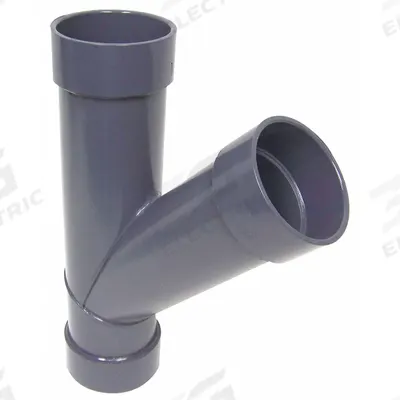 PLASTIC SUPPLY 4"dia 17.75"L 45° PVC Wye Branch: PVC, For 4 in Duct Dia, 17 3/4 in Overall Lg - Branches