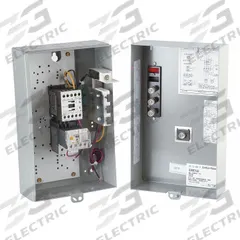 EATON IEC Magnetic Motor Starter: Non-Reversing, 3 Poles, Electronic Protection, 9 A, 120V AC (MPN ECX09C1AAA-R63/B). Key specifications — Brand: EATON; Pilot Lights Included: None; Auxiliary Contacts Included: 1NO/1NC.