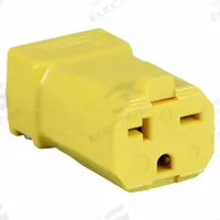 HUBBELL Straight Blade Connector: 6-20R, 250V AC, 20 A, 2 Pole, 3 Wire, Yellow (MPN HBL5469VY)