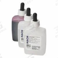 HACH Hardness Test Kit: Total Hardness, 1 to 20 mg/L CaCO₃, 1 gpg/1 mg/L, 100 Tests, 5 Pieces (MPN 2437800). Key specifications — Includes: Buffer Solution (Hardness 1), Hardness 2 and Hardness 3 Test Solutions for approximately 100 Tests; Range: 1 to 20 mg/L CaCO₃; Sensitivity: 1 mg/L; Test Parameters: Total Hardness.