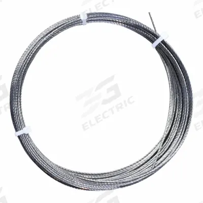 APPROVED VENDOR Wire Rope: Galvanized Steel, 1 x 19, 420 lb Working Load Limit - Galvanized-Steel Wire Rope