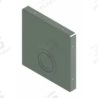 HOFFMAN Wireway Closure Plate: 12 in Wd, 12 in Ht, 14 ga Gauge, 1, With Knockouts, Steel, Painted (MPN F1212GCP). Key specifications — Brand: HOFFMAN; Finish: Painted; With/Without Knockouts - Broad: Yes.