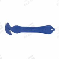 KLEVER Cutter: 7 in Overall Lg, Contoured Handle, Plain, Stainless Steel, Blue, Safety Cutter, 10 PK (MPN KCJ-4-65MD). Key specifications — attr307620: Blue; attr307617: Contoured; attr307618: Plain; attr307619: Stainless Steel; attr307627: Metal Detectable; attr307634: Smooth; attr324885: KLEVER; attr1374995: Safety Cutter.