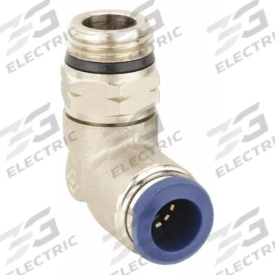 AIGNEP USA Push-Fit Elbow Fitting: 3/8 in OD x 3/8 in Pipe Size, Brass, Silver - Nickel-Plated Brass Tube Fittings
