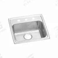 JUST MANUFACTURING Bowl Drop-In Sink: 19 1/2 in Overall Lg, 19 in Overall Wd, 4 in Bowl Dp, 1 Bowls (MPN SLADA2019A402-J). Key specifications — Brand: JUST MANUFACTURING; Color Family: Silver/Gray.