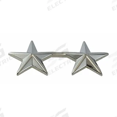 HEROS PRIDE Metal Rank Insignia: (2) Stars, 5/8 in, Silver, Metal, Clutch Pin, Rank Insignia - Metallic Insignia